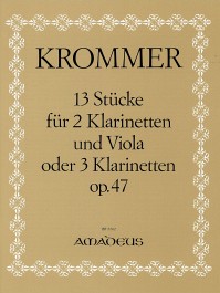 BP 2262 &bull; KROMMER 13 Stücke op. 47 für 2 Klarinetten u.Viola